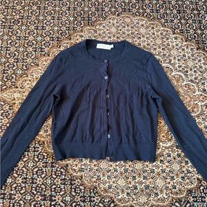 Tory Burch Navy Blue Button-Front Cardigan